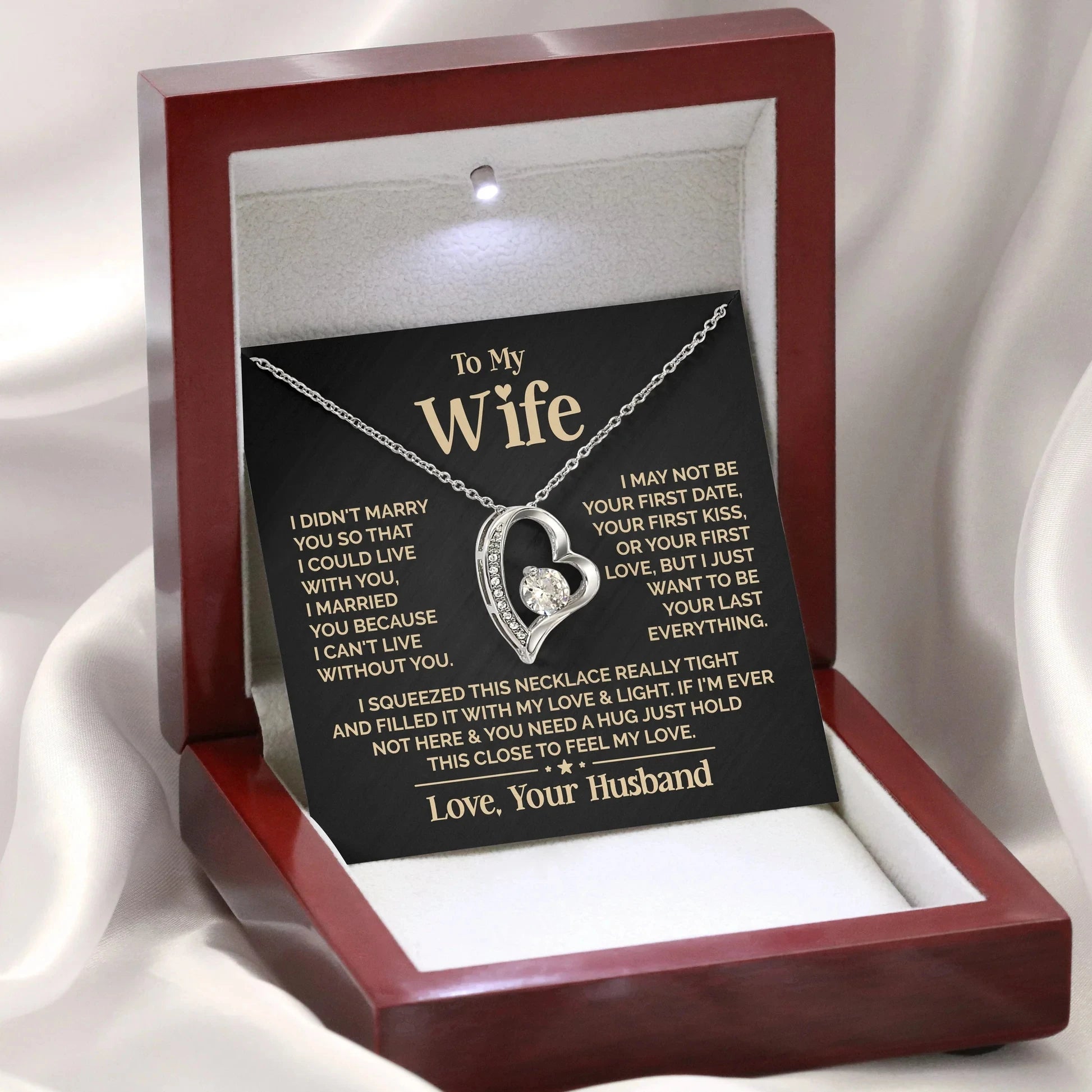 Gifts To My Love Wife Heart Necklace Fashion Jewelry Women Girl Fusional Love Best Wife Necklaces