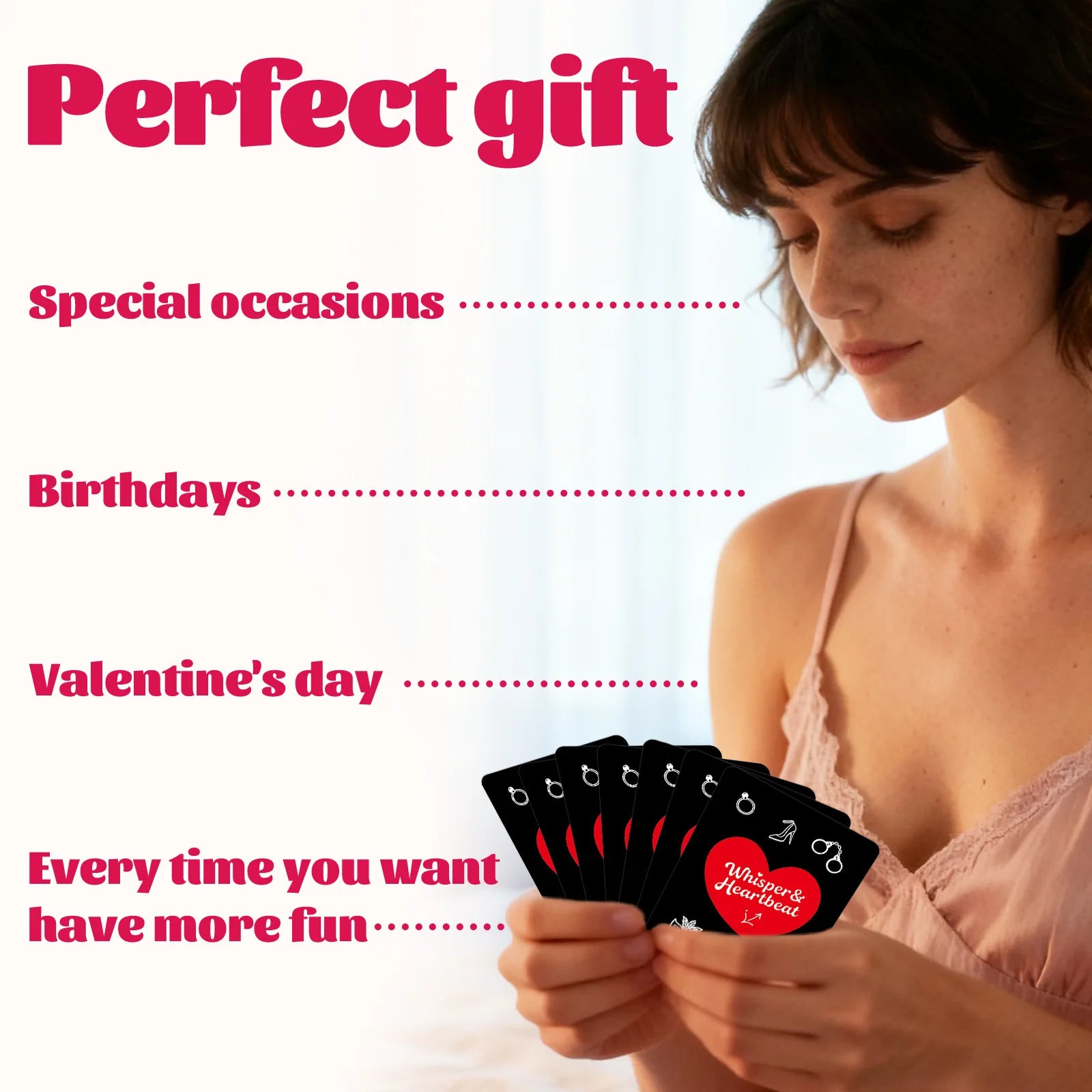 50PCS Card Couples Game Set, 8.9x6.4cm Challenge Cards, Perfect for Date Nights, Bedroom Fun, and Adult Parties