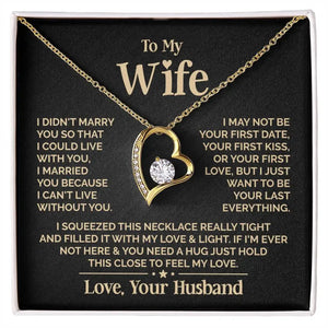 Gifts To My Love Wife Heart Necklace Fashion Jewelry Women Girl Fusional Love Best Wife Necklaces