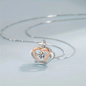 Exquisite Gift Boxes, Crown Pendant Necklace for Wife | Matching Greeting Cards | Anniversary Wedding Gifts