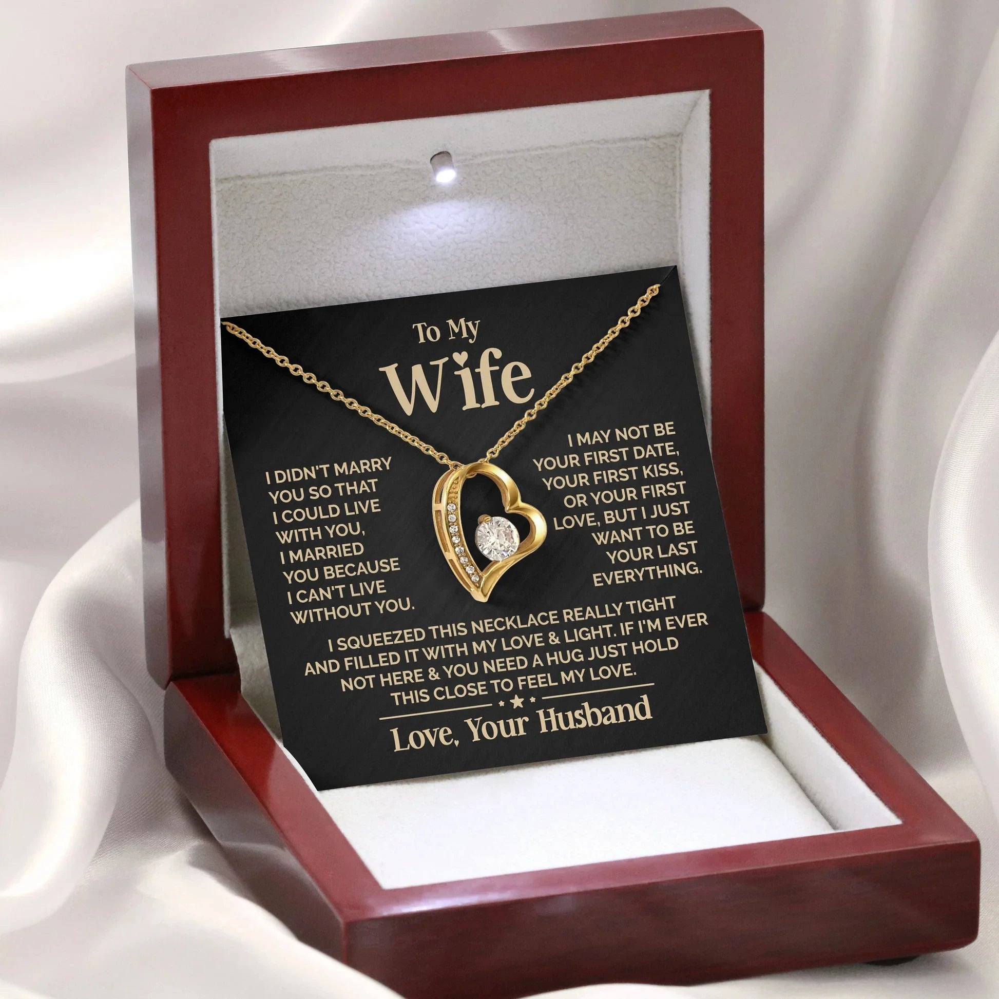 Gifts To My Love Wife Heart Necklace Fashion Jewelry Women Girl Fusional Love Best Wife Necklaces