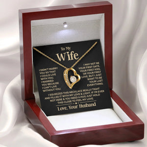 Gifts To My Love Wife Heart Necklace Fashion Jewelry Women Girl Fusional Love Best Wife Necklaces