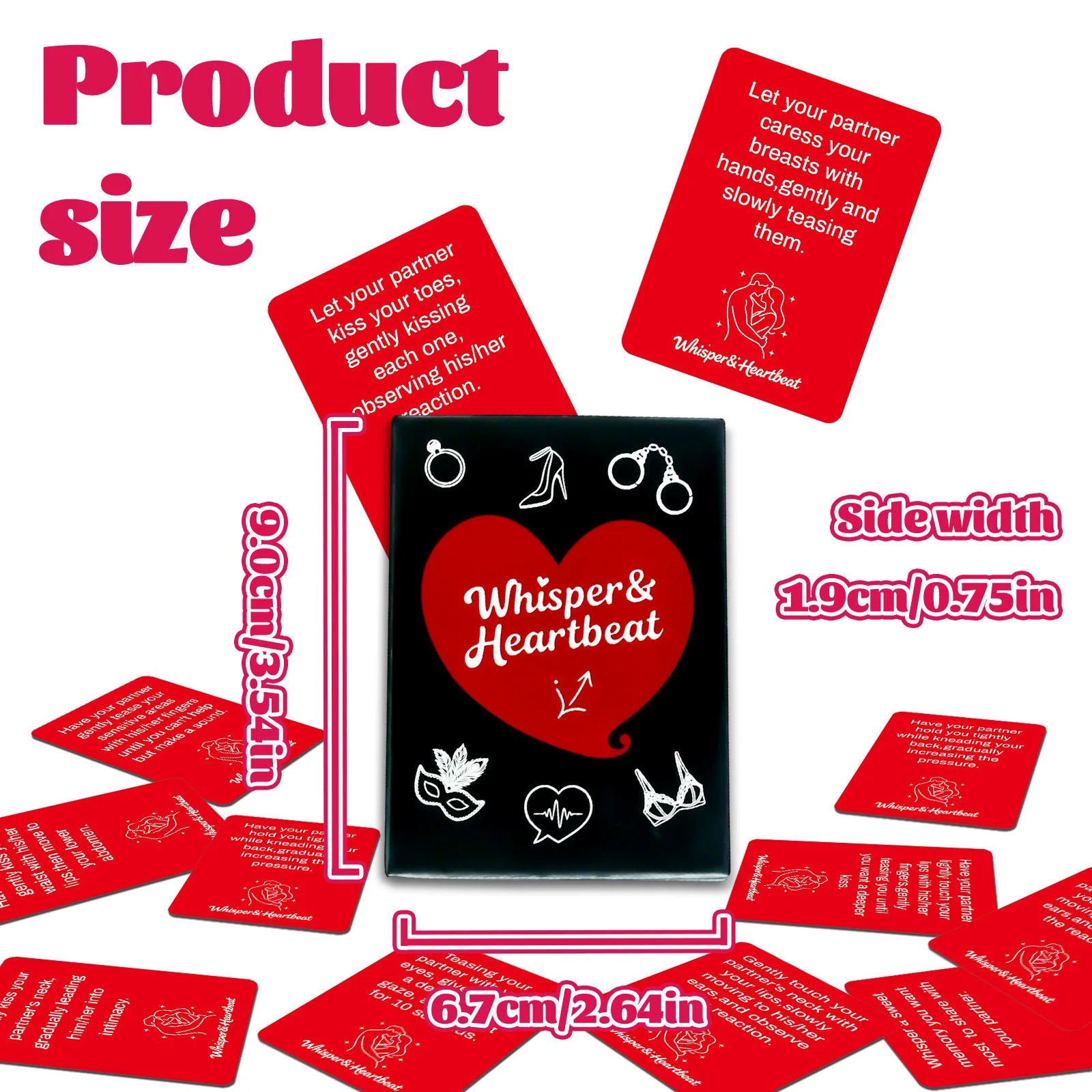 50PCS Card Couples Game Set, 8.9x6.4cm Challenge Cards, Perfect for Date Nights, Bedroom Fun, and Adult Parties