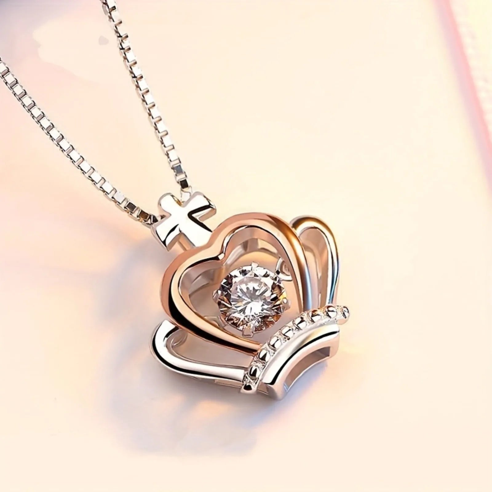 Exquisite Gift Boxes, Crown Pendant Necklace for Wife | Matching Greeting Cards | Anniversary Wedding Gifts