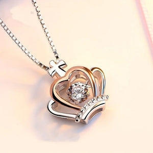 Exquisite Gift Boxes, Crown Pendant Necklace for Wife | Matching Greeting Cards | Anniversary Wedding Gifts