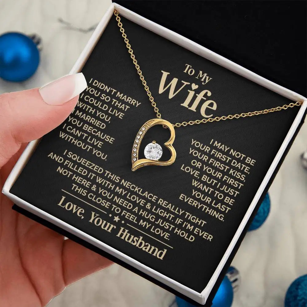 Gifts To My Love Wife Heart Necklace Fashion Jewelry Women Girl Fusional Love Best Wife Necklaces